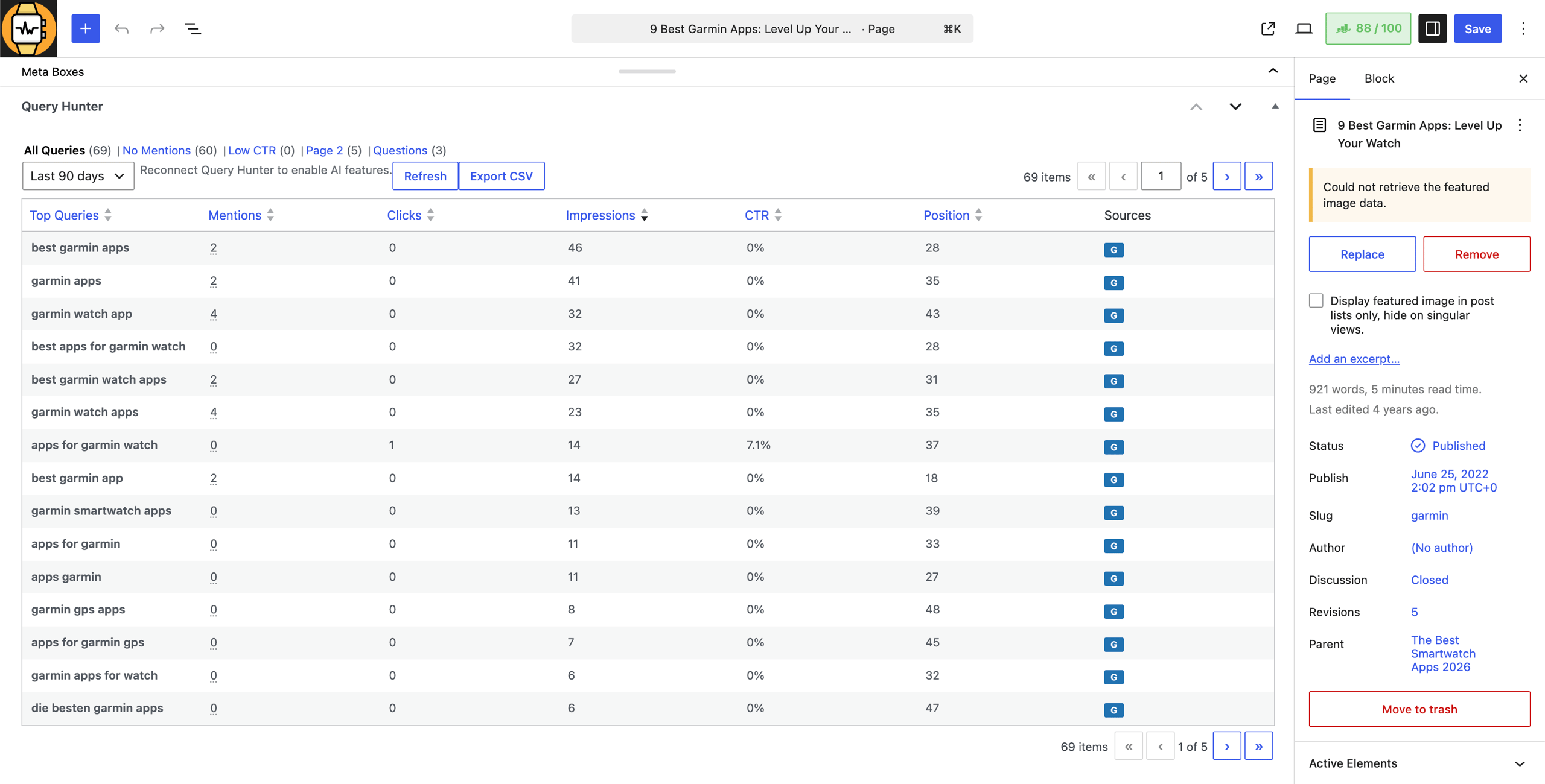 QueryHunter WordPress post meta box