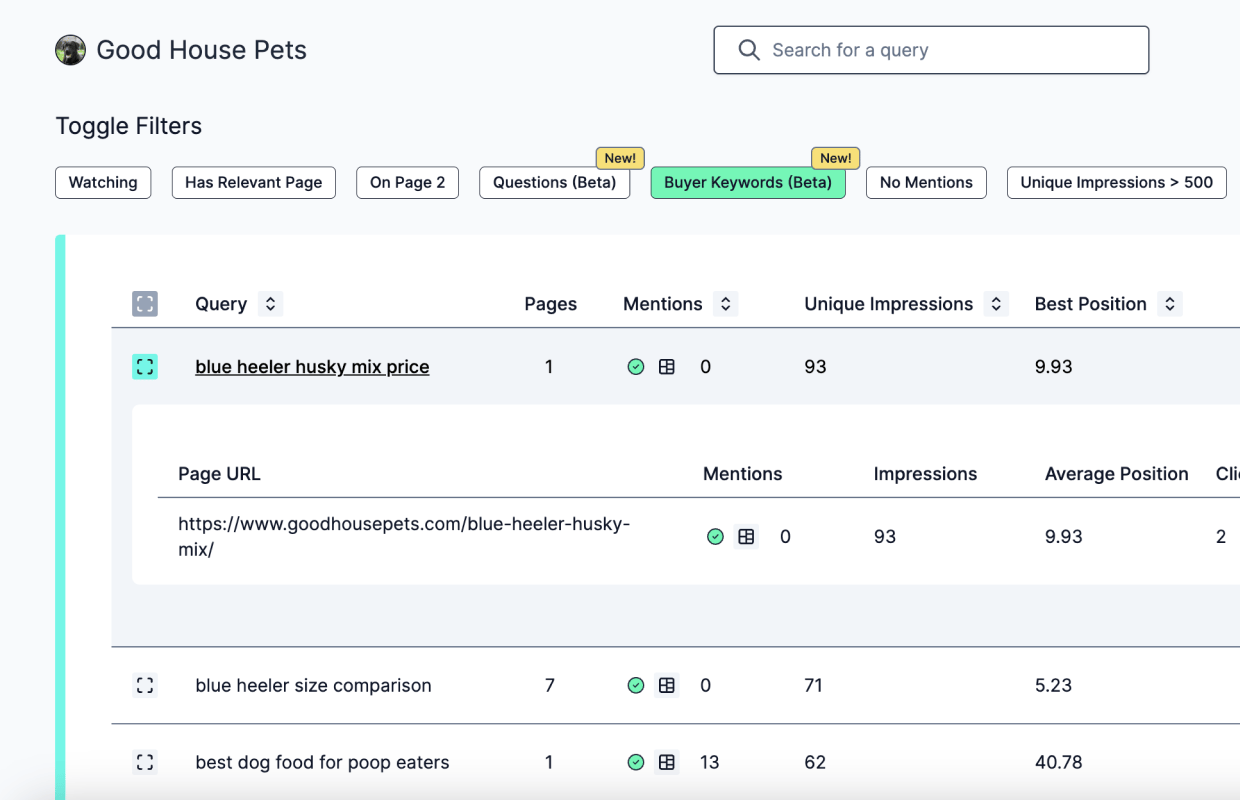 Using Spindrift to find under-served queries
