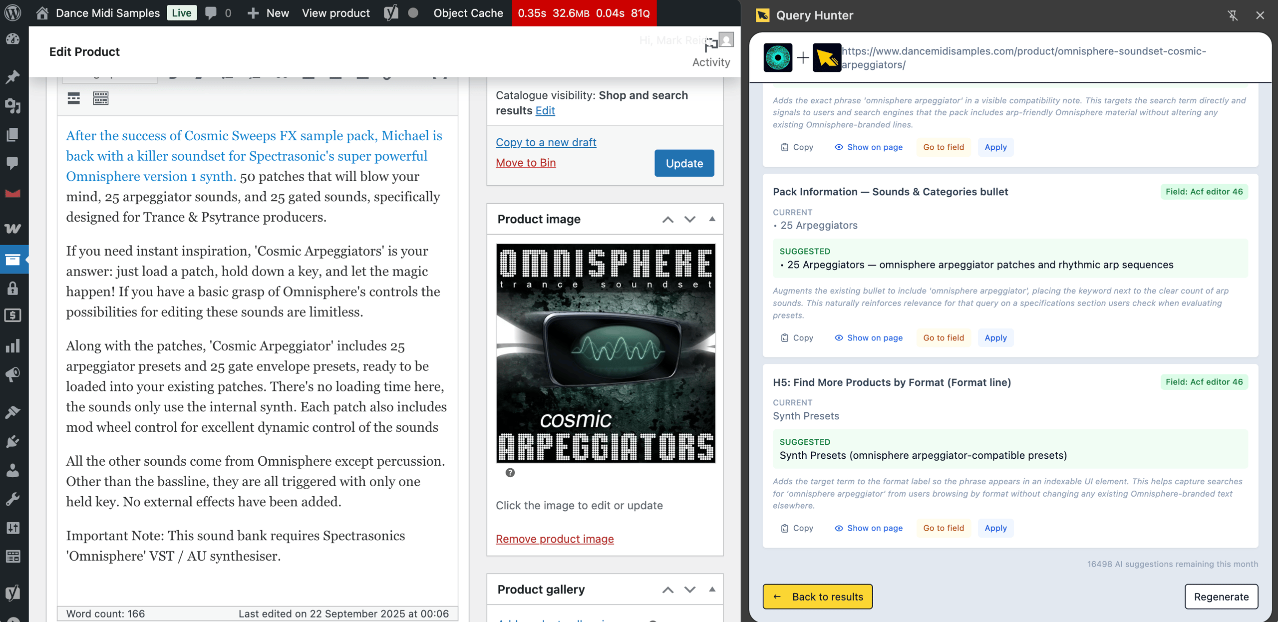 Using Query Hunter to automatically add content suggestions with AI