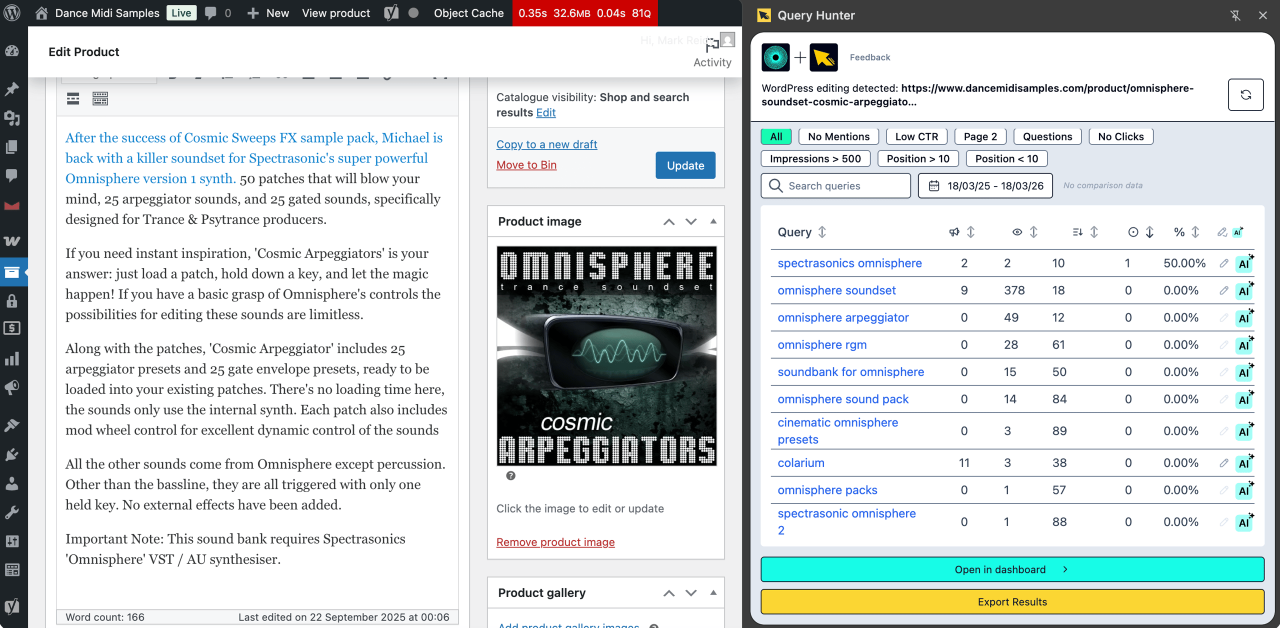 Query Hunter's WordPress Editor Integration